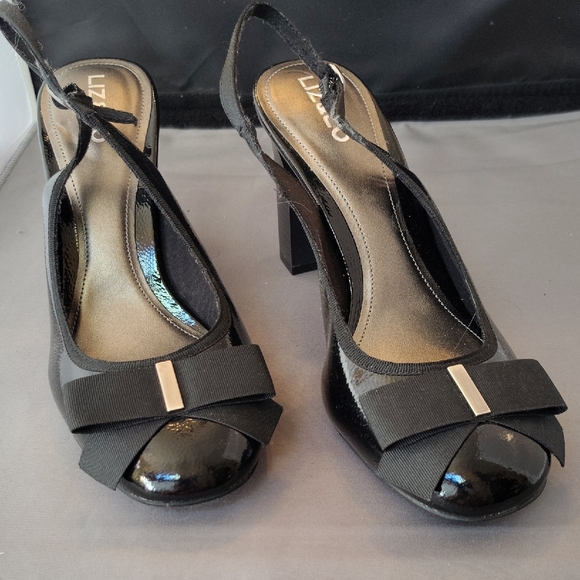 Elegant Black Heels with Bow by Liz Claiborne - Picture 1 of 3